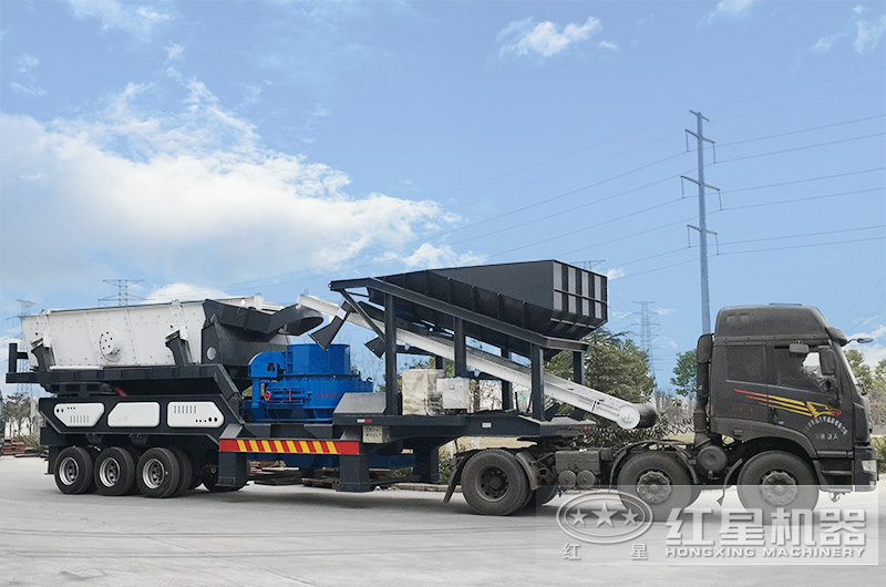 輪胎式移動(dòng)車載打砂機(jī)，車頭拉著走，輕松上路安裝便捷