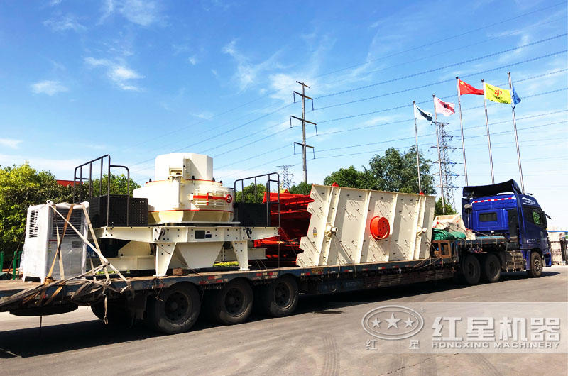 專車運輸，提供全套大理石廢料制砂機設備